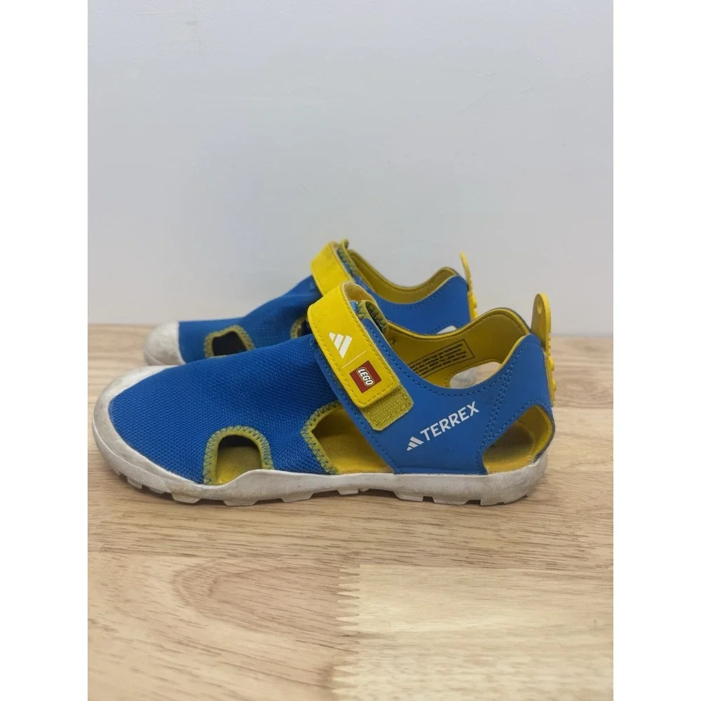 adidas Terrex Captain Toey Sandals LEGO‎ Bright Blue Cloud White Yellow Sz 5 #55